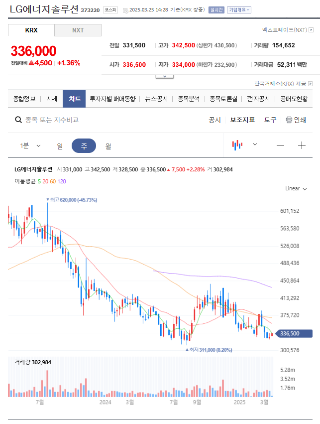 LG에너지솔루션 차트