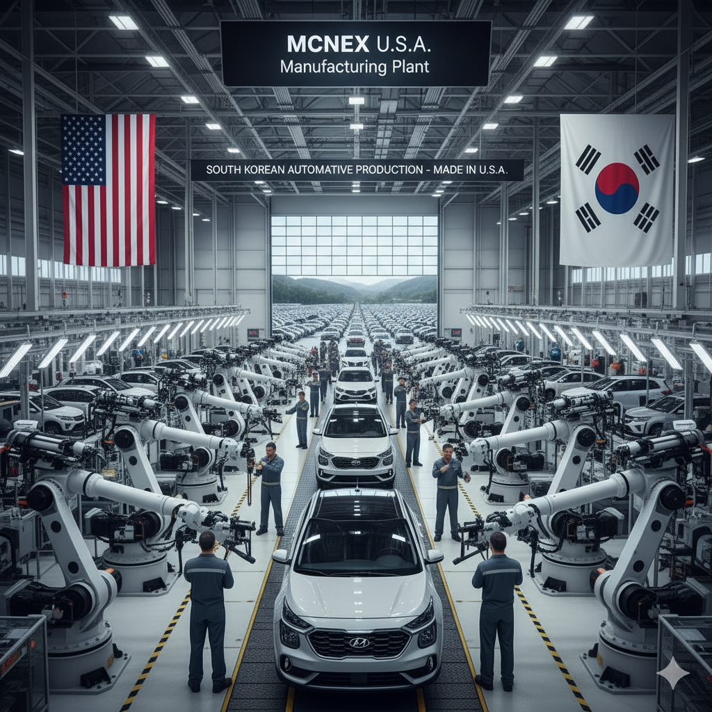 미국 현지 공장에서 한국차를 생산하는 모습