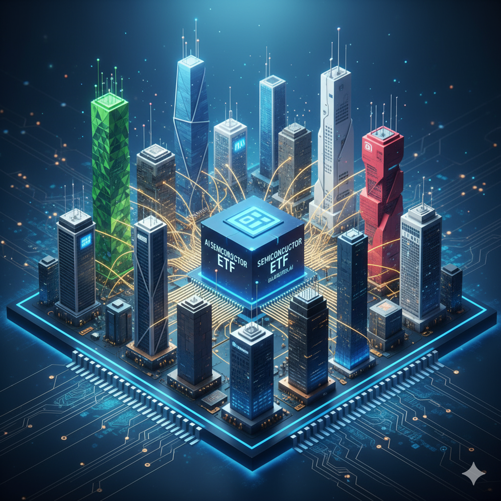 AI 반도체 기업들이 모여있는 ETF를 상징하는 이미지