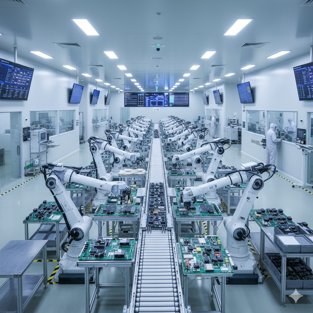 엠씨넥스 베트남 4공장의 자동화된 생산 라인