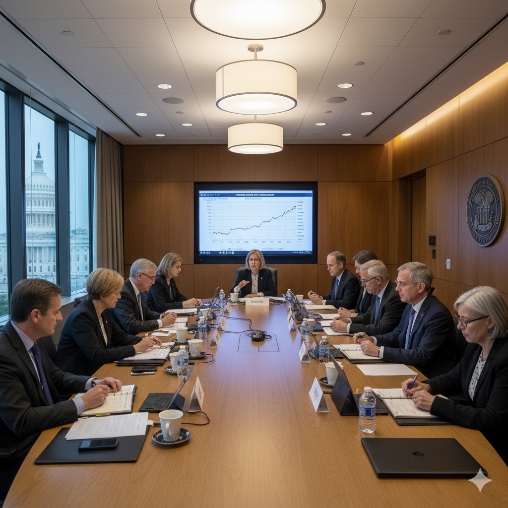 미국 연방준비제도(Fed)의 금리 결정 회의 모습